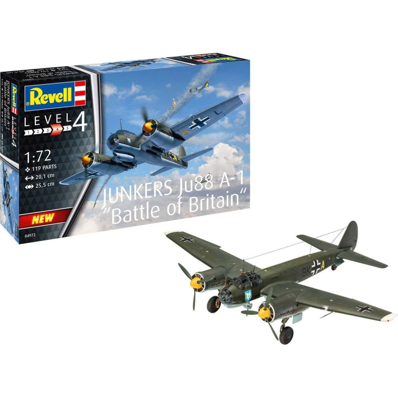Revell Junkers Ju88 A-1 Battle of BritainPlastic ModelKit letadlo 04972 1:72