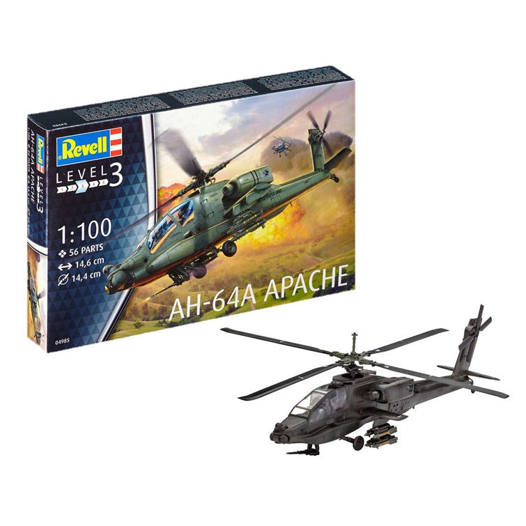 Plastikový model vrtulníku REVELL AH-64A Apache 1:100