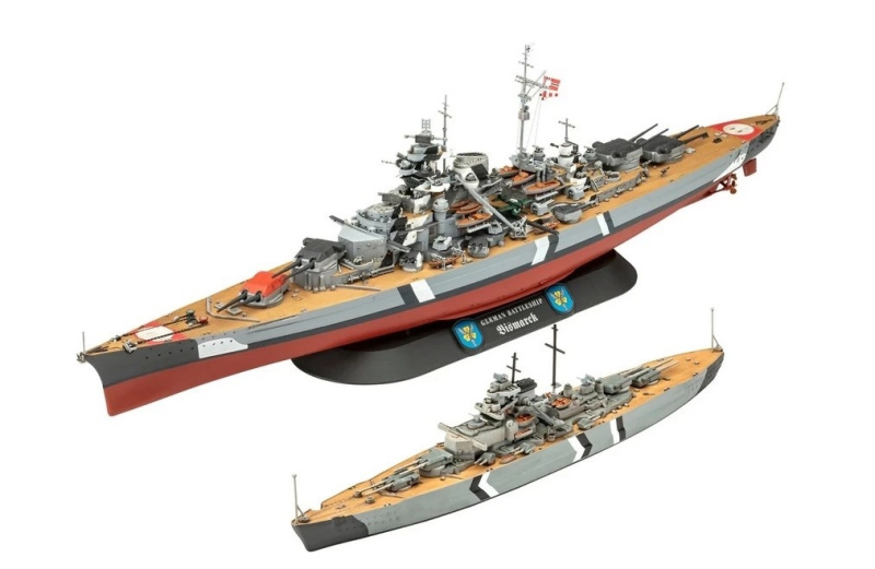 REVELL Gift Set loď 05637 The Legendary Bismarck + 18 05637 1:700 1:1200