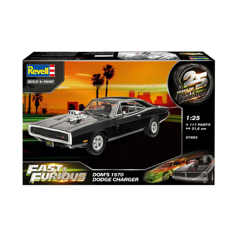 Revell Plastic ModelKit Auto 07693 - Fast & Furious - Dominics 1970 Dodge Charger (1:25)