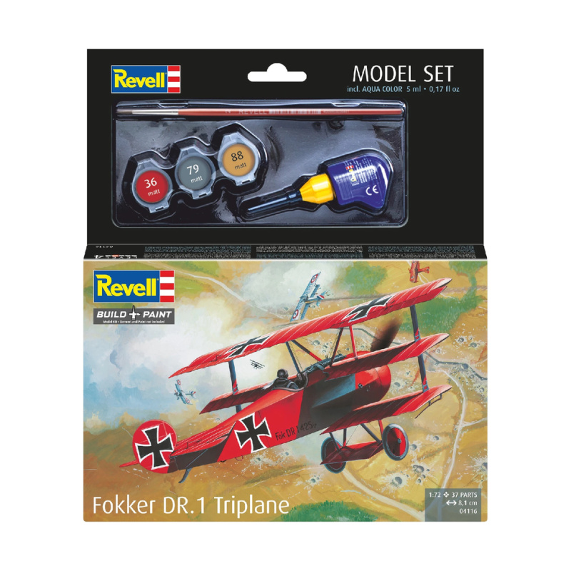 Revell ModelSet letadlo 64116 - FOKKER DR.1Triplane (1:72)
