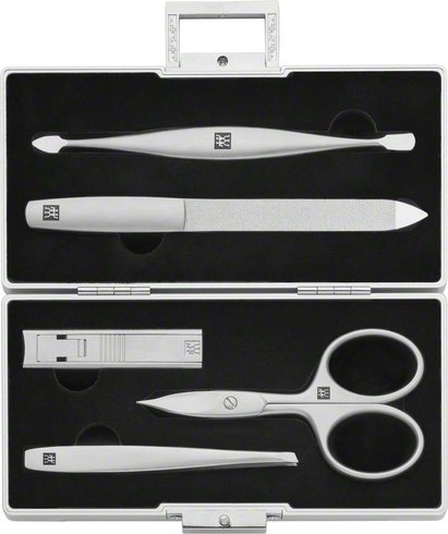 Zwilling Beauty Twinox Metal manikúra, kufřík s černou sametovou vložkou, 5 ks 97718-001