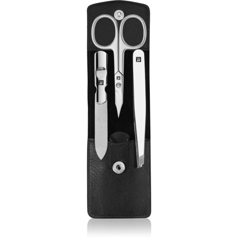 Zwilling Beauty Manikúra Classic Inox s nůžkami v koženém pouzdře, 3 ks, černá barva 97440-004