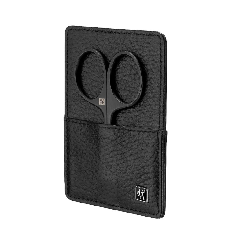 Zwilling Beauty Pánská manikúra Premium Black s nůžkami, černá kůže, 3 ks 97000-004-0