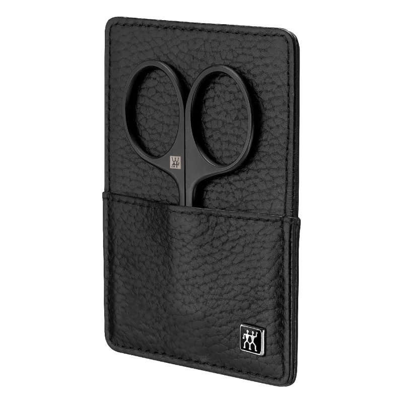 Zwilling Beauty Pánská manikúra Premium Black s nůžkami, černá kůže, 3 ks 97000-004-0