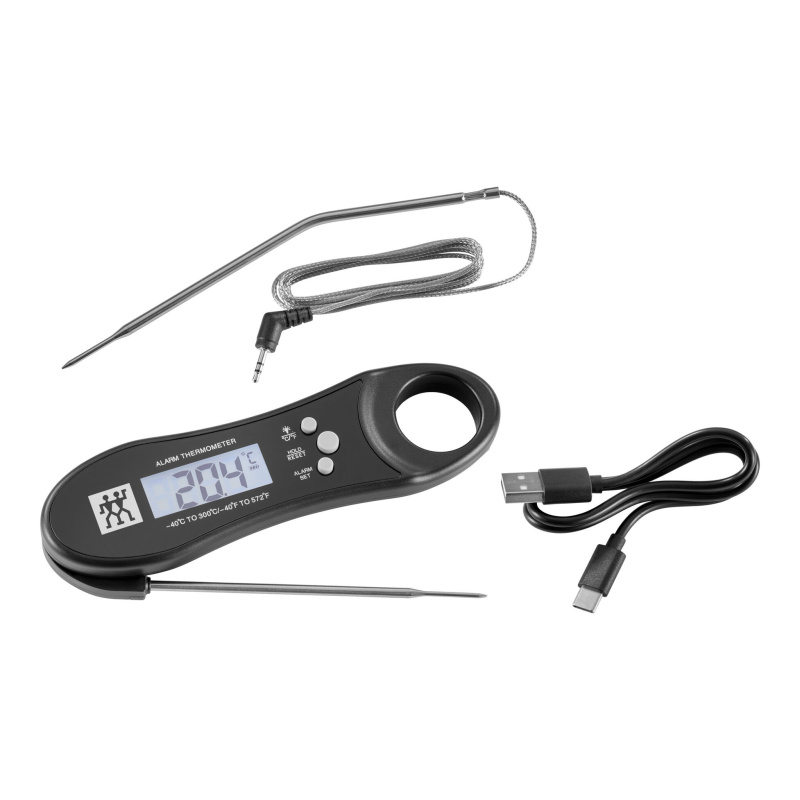 Zwilling Digitální grilovací teploměr se dvěma sondami BBQ+, černý 1026120
