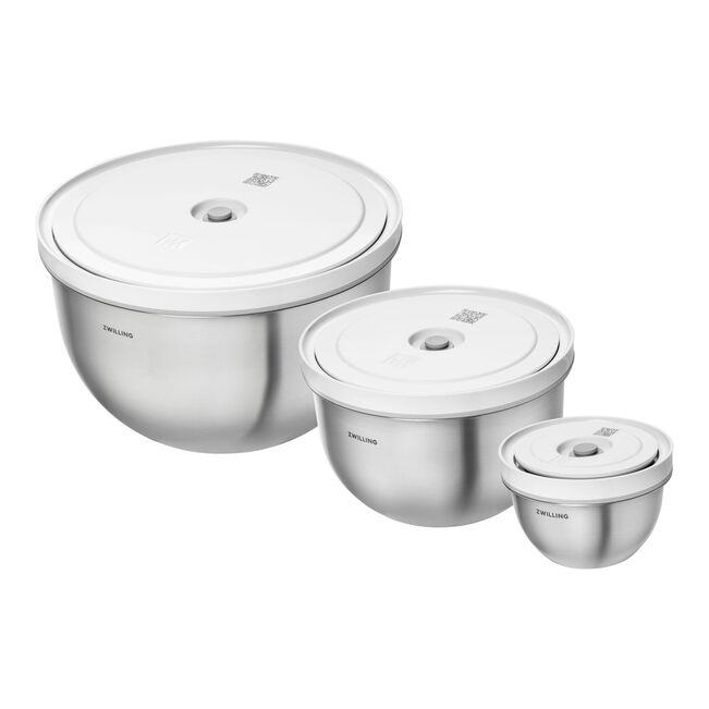 Zwilling Sada vakuovacích nerezových mís Fresh & Save, Ø 12 / 18 / 24 cm, 3 ks 1031017