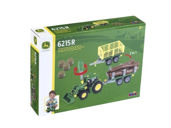Traktor John Deere pro sestavení s 2 přívěsy