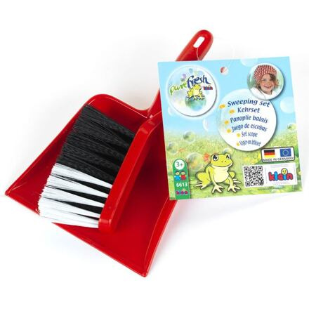 Klein Uklízecí set červený plastový smetáček a lopatka