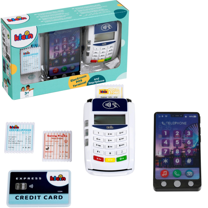 Herní platební terminál POS se smartphonem a příslušenstvím KLEIN