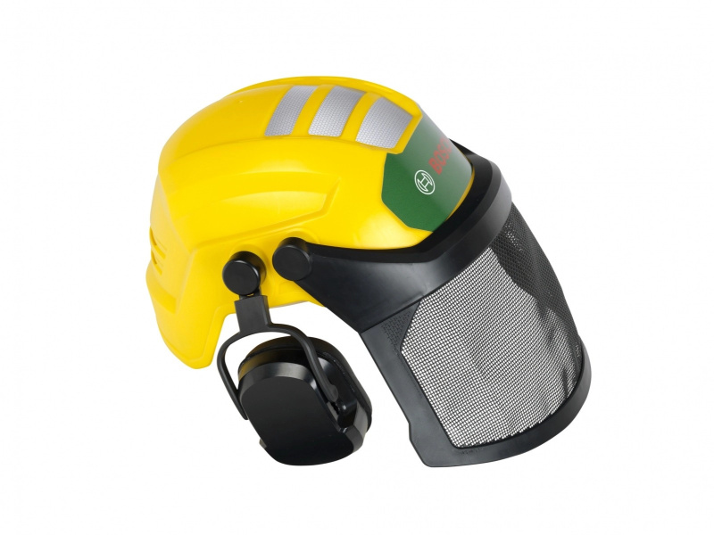 dětská přilba BOSCH s ochranným štítem a sluchátky – hračka