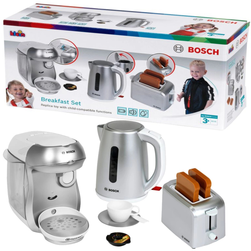 Snídaňová sada BOSCH mini – dětský kávovar, topinkovač a konvice se zvuky 3+