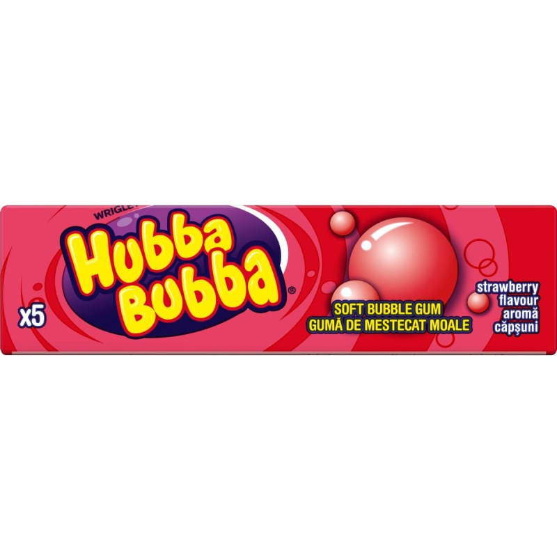 Hubba Bubba Strawberry Bubble Žvýkačky 5 ks