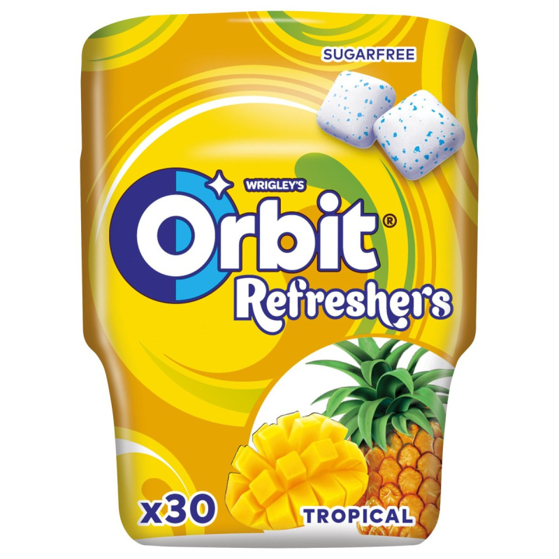 Wrigley's Orbit Refreshers Žvýkačky bez cukru Tropical dóza