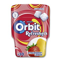 Orbit Refresher Jahoda a citron - žvýkačky - dóza, 30 ks