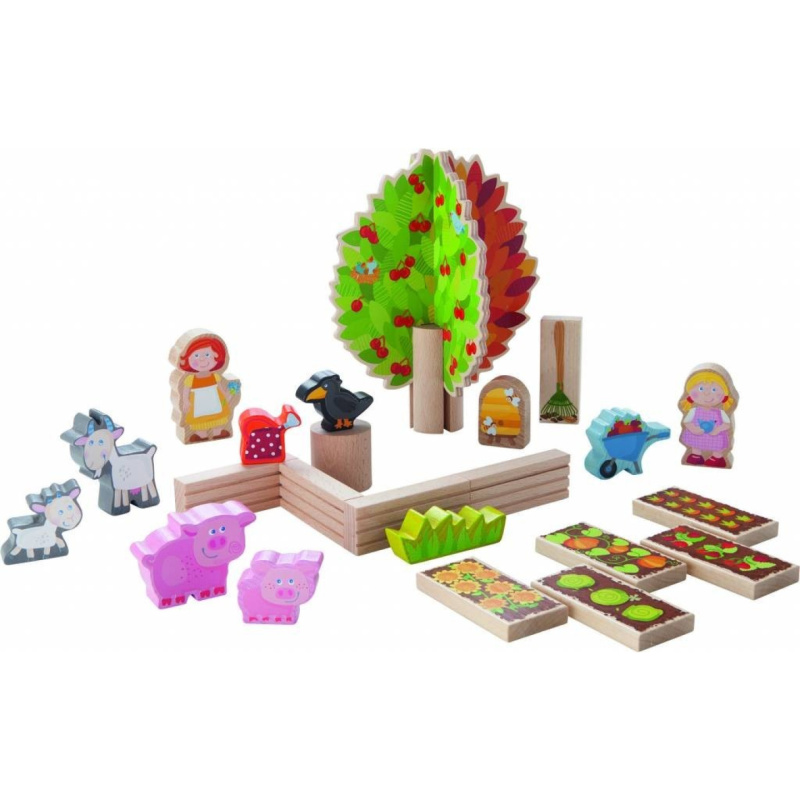 Dřevěná zahrádka se zvířátky