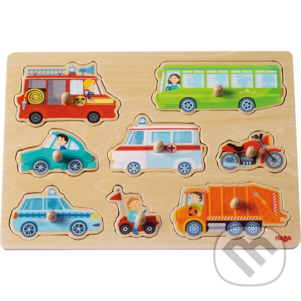Dřevěné vkládací puzzle - dopravní prostředky