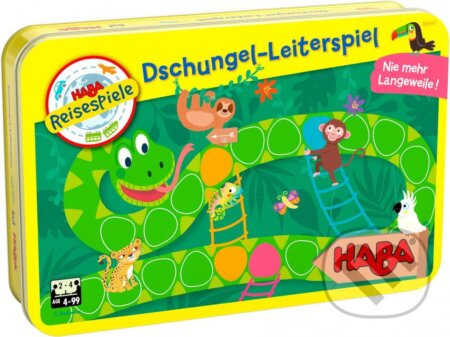 Rebríky v džungli magnetická v kovovej krabici (Haba Mini hra pre deti)