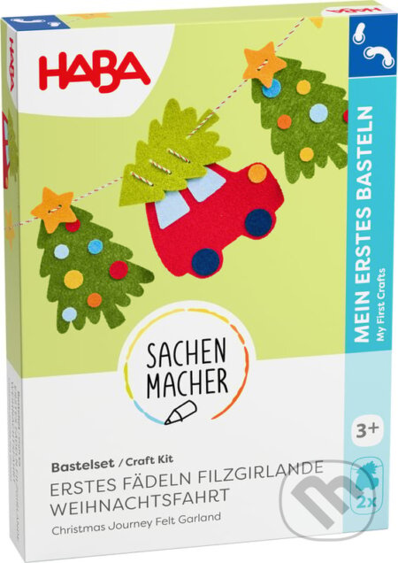 Kreatívna sada Prvé navliekanie plstená girlanda Vianočná cesta