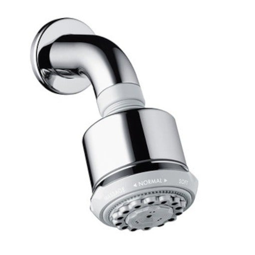 Hansgrohe Clubmaster hlavová sprcha na stěnu včetně sprchového ramena chrom 27 475 000