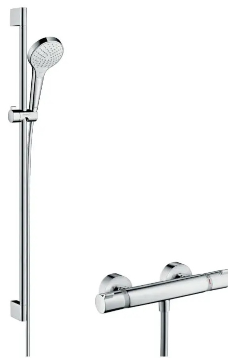 Hansgrohe Croma Select S sprchový systém na stěnu s termostatickou baterií bílá/chrom 27 014 400