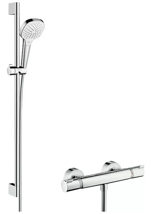 Hansgrohe Raindance Select E sprchový systém na stěnu s termostatickou baterií bílá/chrom 27 082 400