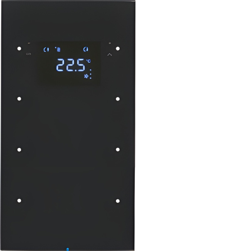 HAG 75643055 Dotykový sensor 3-násobný s termostatem, Berker R.3, sklo, černá