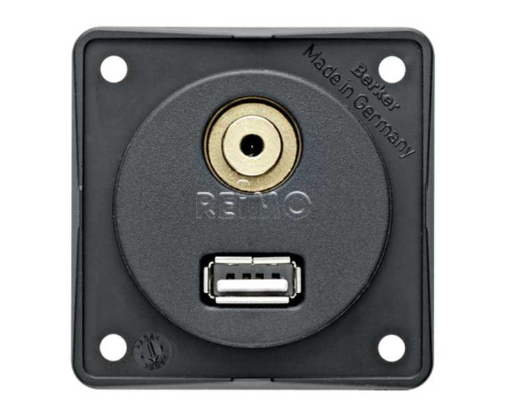 BERKER Vestavěná zásuvka USB/audio, antracitová volná