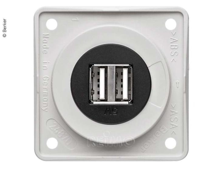 Nabíjecí zásuvka Berker USB 12V dvojitá hnědá