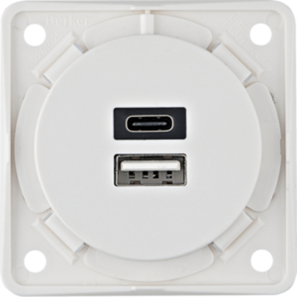 BERKER Nabíjecí zásuvka Berger s USB-A/-C 12V, bílá