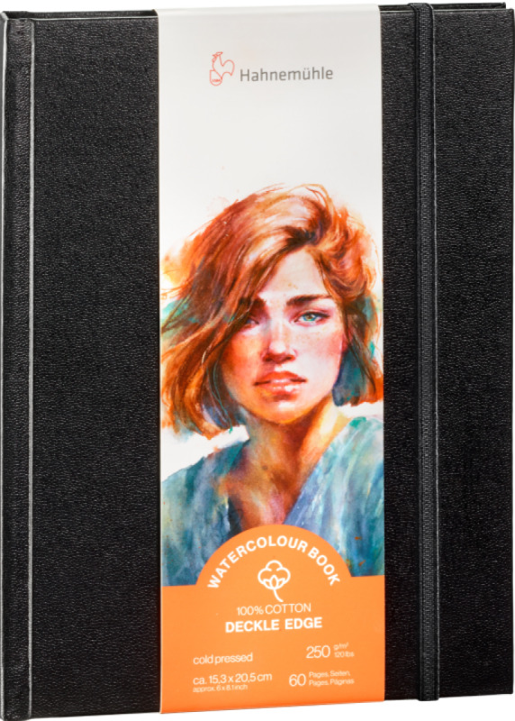 Akvarelová kniha HHM Deckle Edge 100% bavlna 15,3x20,5cm Portrait