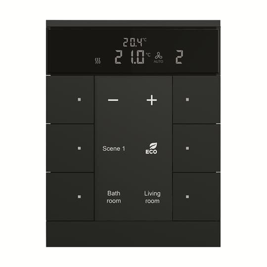 Tacteo prvek ovládací ABB KNX 2CKA006330A0037, mechová černá, 6nás. s term., SBS/U6.0.1-885