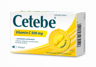 CETEBE Vitamin C 500 mg s postupným uvolňováním 30 kapslí