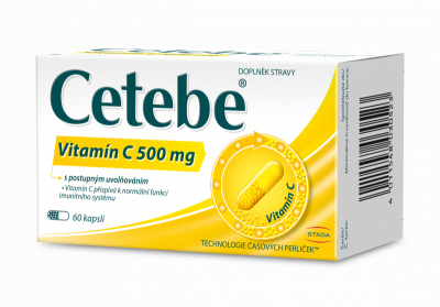 CETEBE Vitamin C 500 mg s postupným uvolňováním 60 kapslí