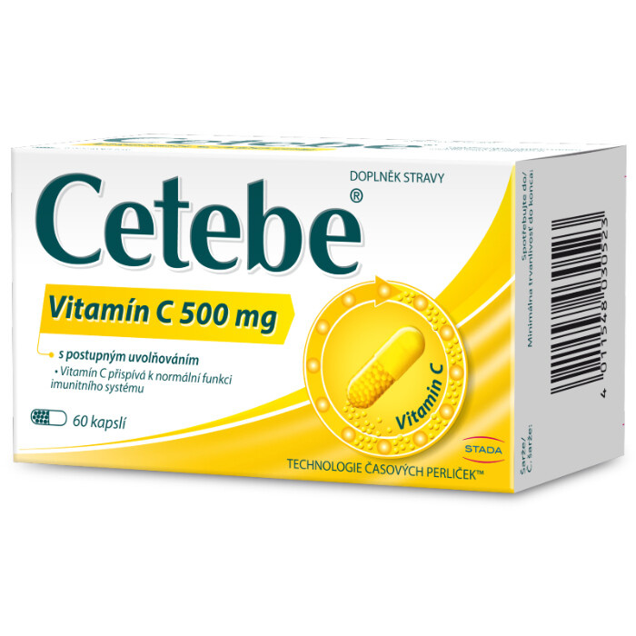 CETEBE Vitamin C 500 mg s postupným uvolňováním 60 kapslí