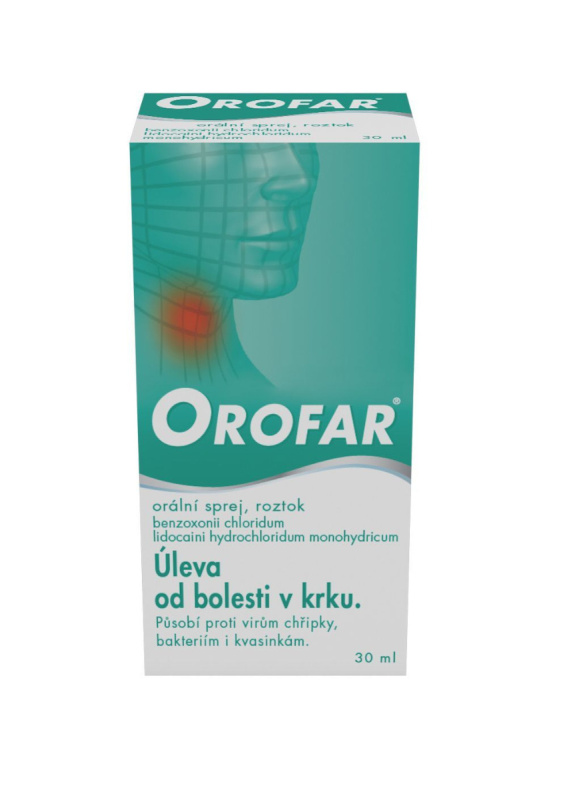 OROFAR 2MG/ML+1,5MG/ML Orální sprej, roztok 1X30ML
