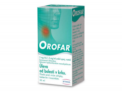OROFAR 2MG/ML+1,5MG/ML Orální sprej, roztok 1X30ML