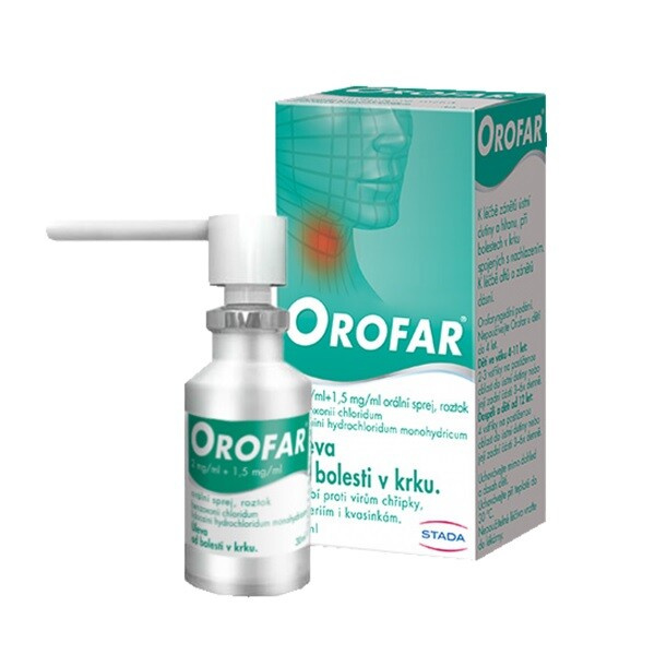 OROFAR 2MG/ML+1,5MG/ML Orální sprej, roztok 1X30ML