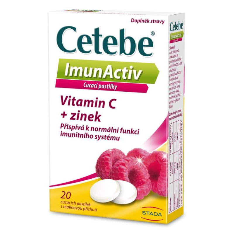Cetebe ImunActiv Vit.C+zinek 20 cucacích pastilek