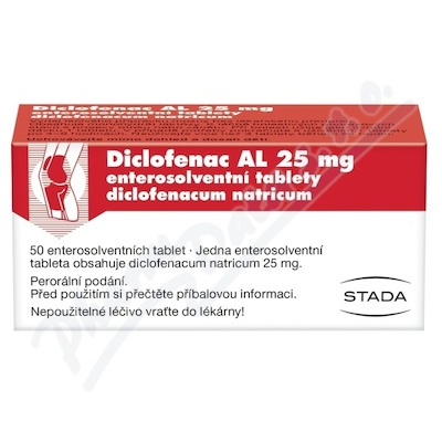 DICLOFENAC AL 25MG enterosolventní tableta 50