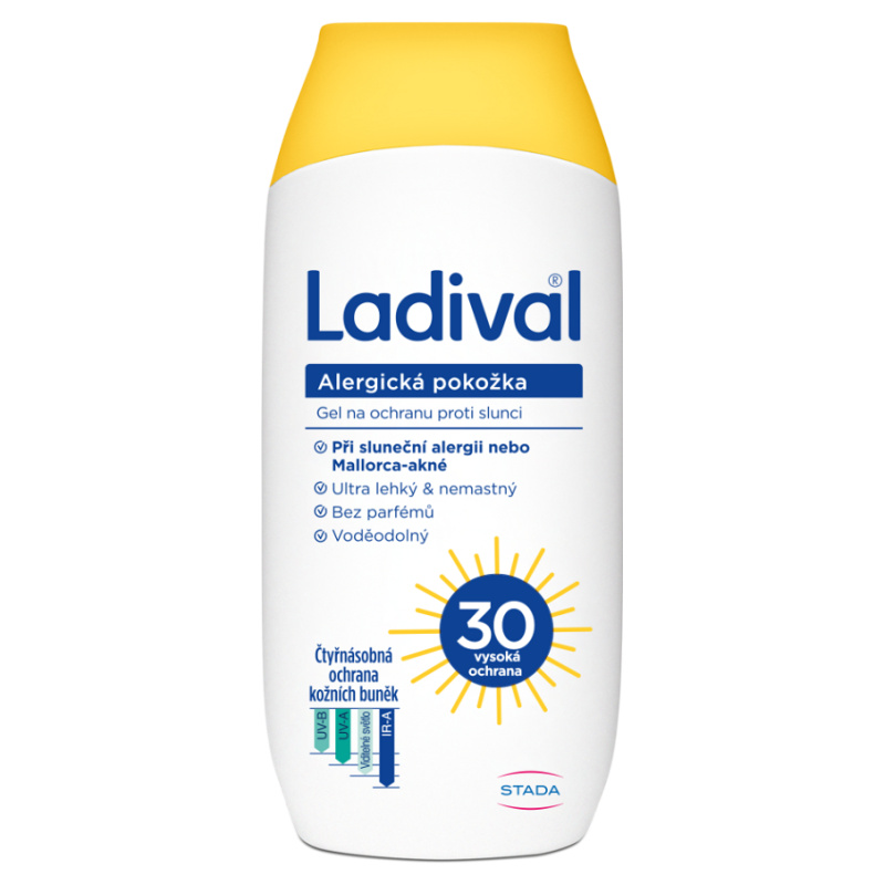 Ladival Alergická pokožka ochranný krémový gel na opalování proti sluneční alergii SPF 30 200 ml