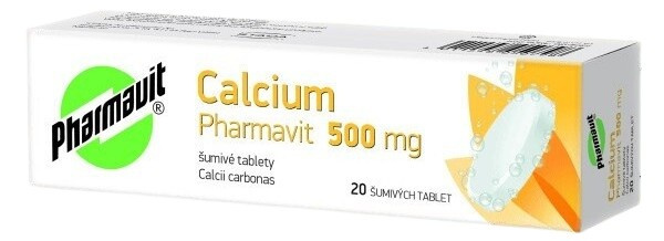 Pharmavit Calcium 500 mg 20 šumivých tablet