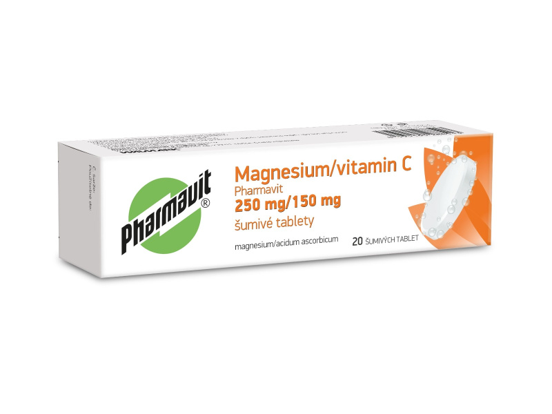 Magnesium/vitamin C Pharmavit 250/150mg tbl.eff.20