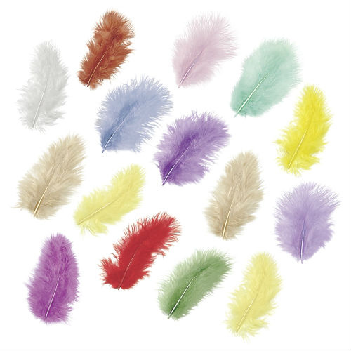 Dekorativní peříčka Marabu mix - pastelové barvy 15 ks / 5 cm DAVER, spol. s r.o.