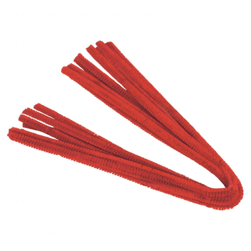 Chlupaté modelovací drátky (10ks) - červené