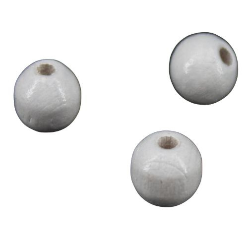 Dřevěné korálky 10mm (50ks) bílé