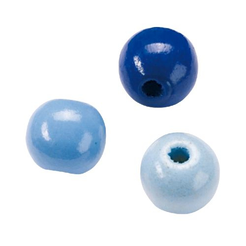 Dřevěné korálky 4mm (165ks) mix modrý
