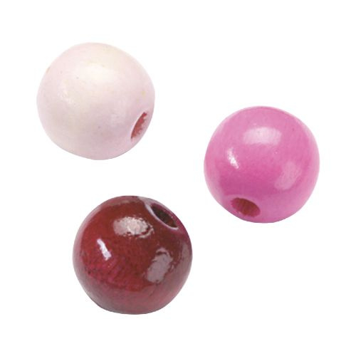 Dřevěné korálky 10mm (50ks) mix lila-růžový