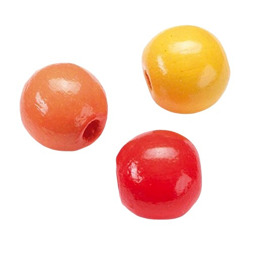 Dřevěné korálky 12mm (30ks) mix žluto-červený