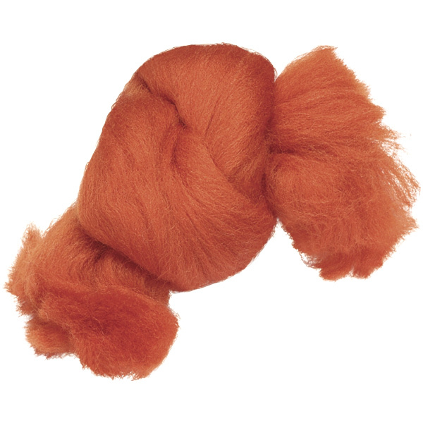 Vlna ovčí 10g hnědo oranžová